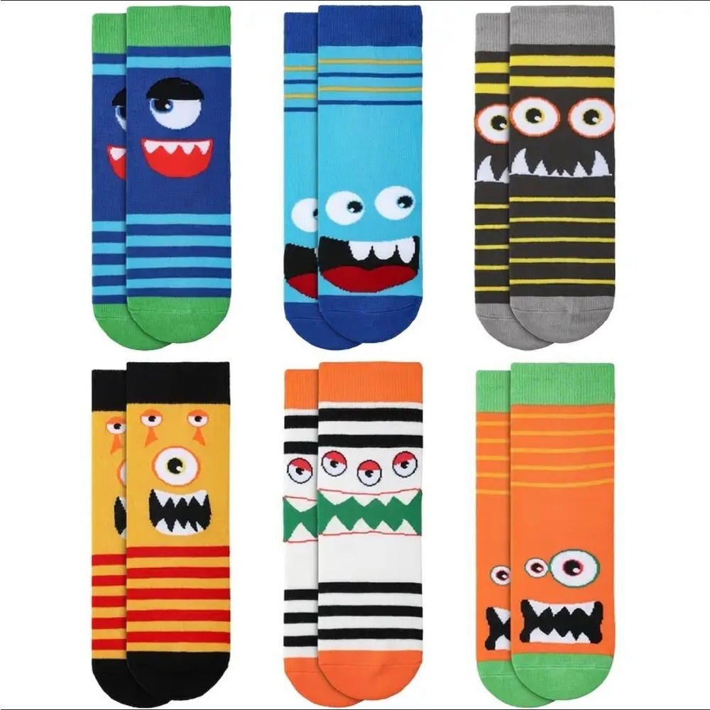 Colorful Monster Design Socks Set - Picture 3 of 3